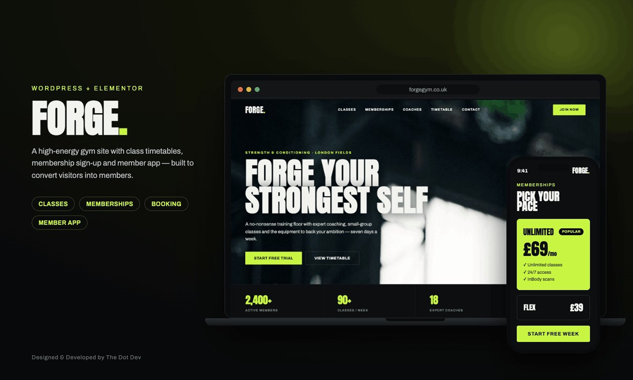 Forge membership platform website design cover