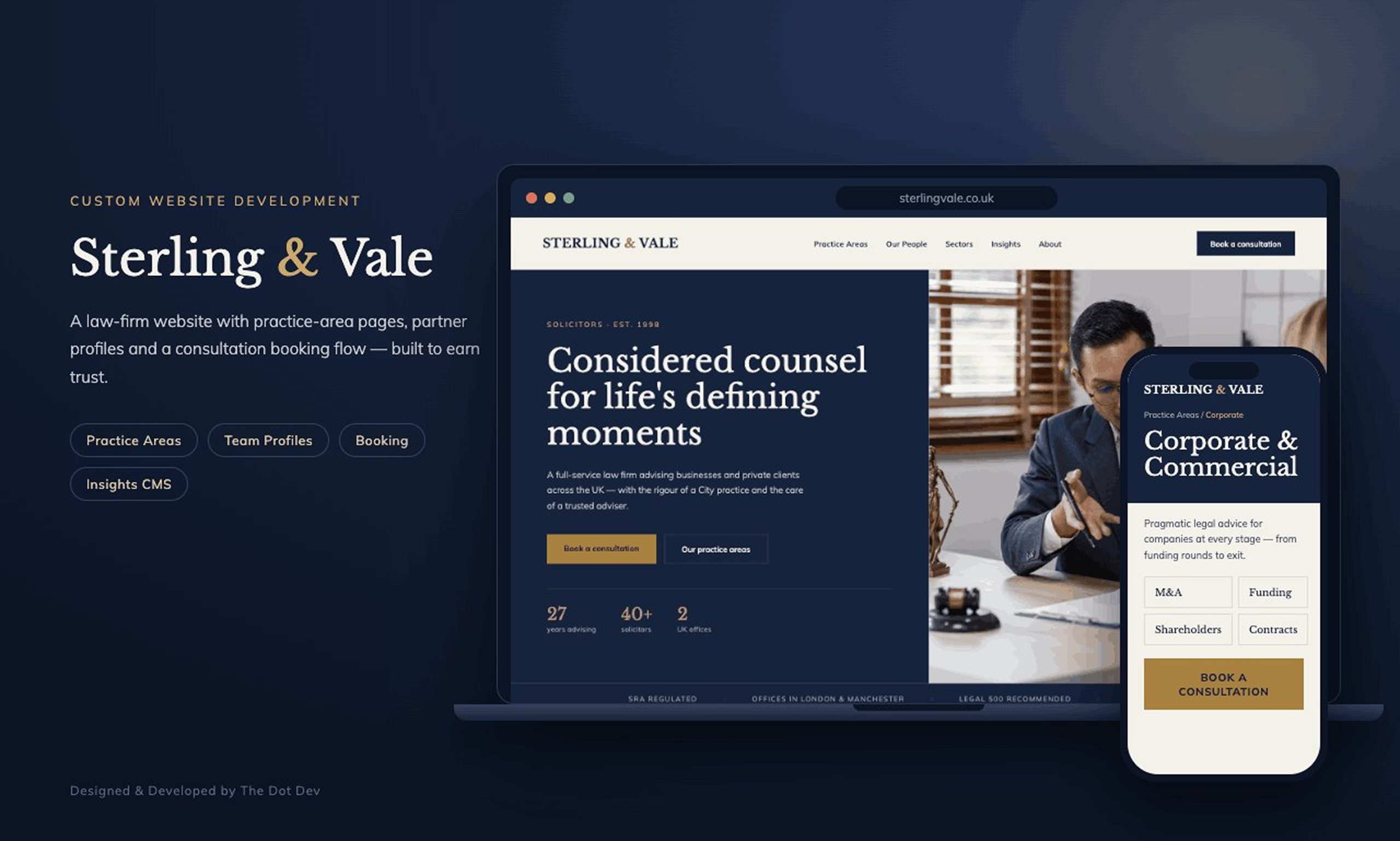 Sterling & Vale premium corporate website design cover